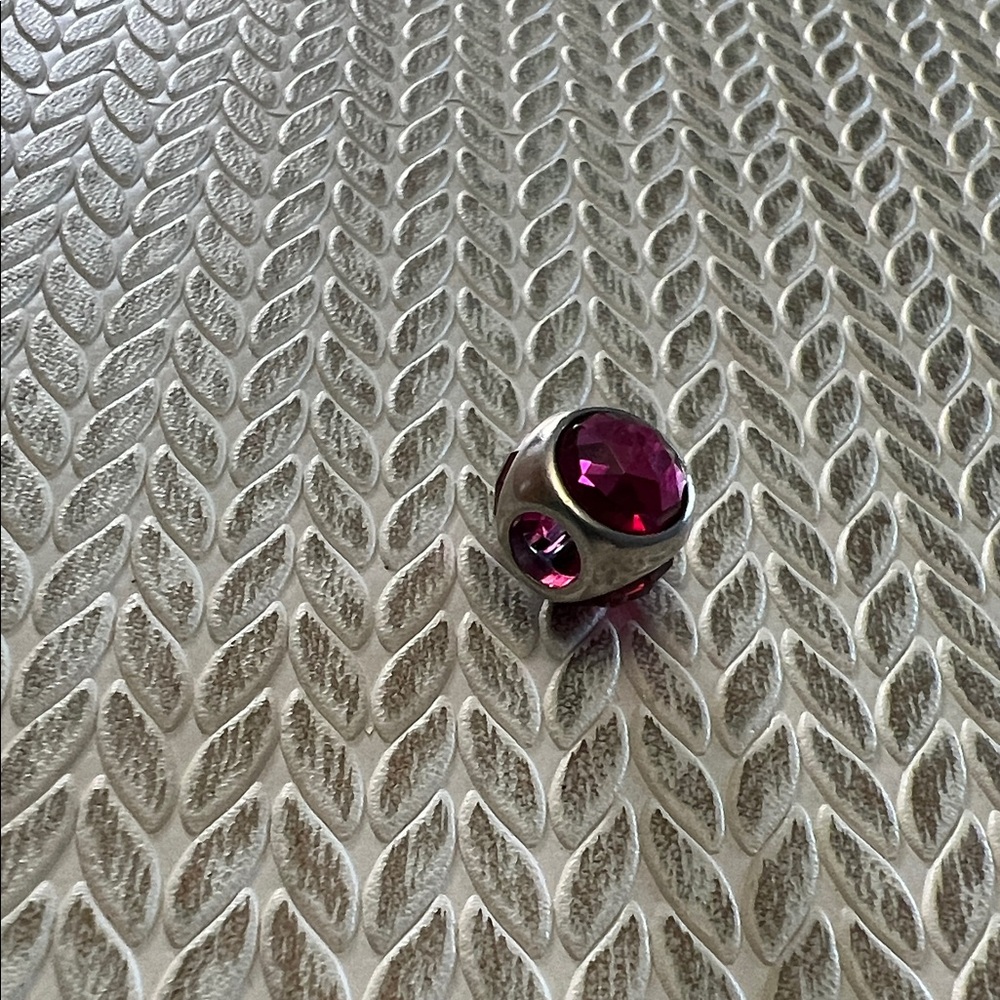 Pandora Silver Charm with Purple Gemstones